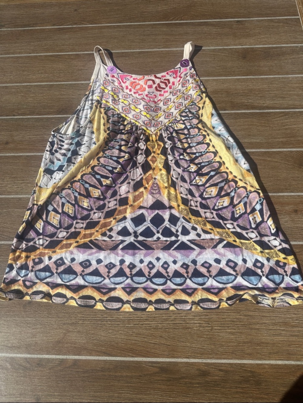Anthro Boho Multicolor Geometric Halter Tank Top Small